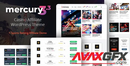 ThemeForest - Mercury v3.4.1 - Gambling & Casino Affiliate WordPress Theme. News & Reviews - 20951954