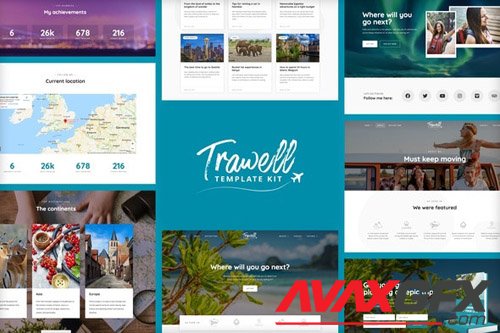 ThemeForest - Trawell v1.0 - Travel Blog Elementor Template Kit - 26605492