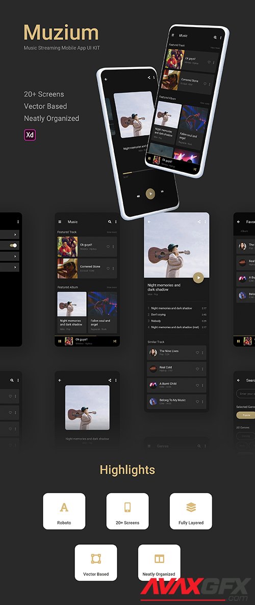 Muzium - Music Streaming mobile app UI KIT