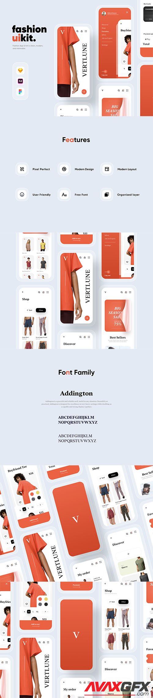 Verlune fashion eCommerce app UI Kit