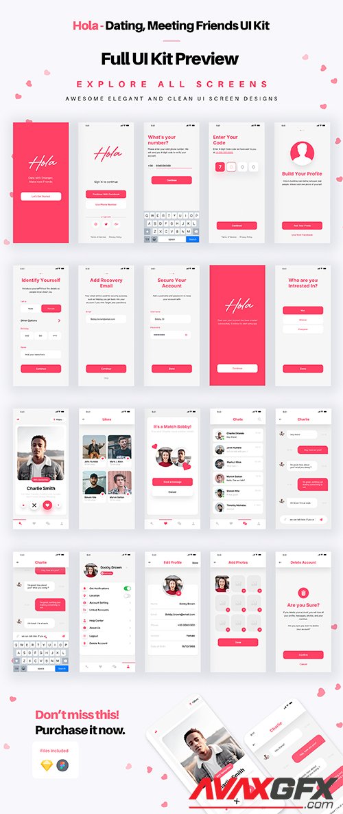 Hola - Dating, Relationship & Social Media App UI Kit
