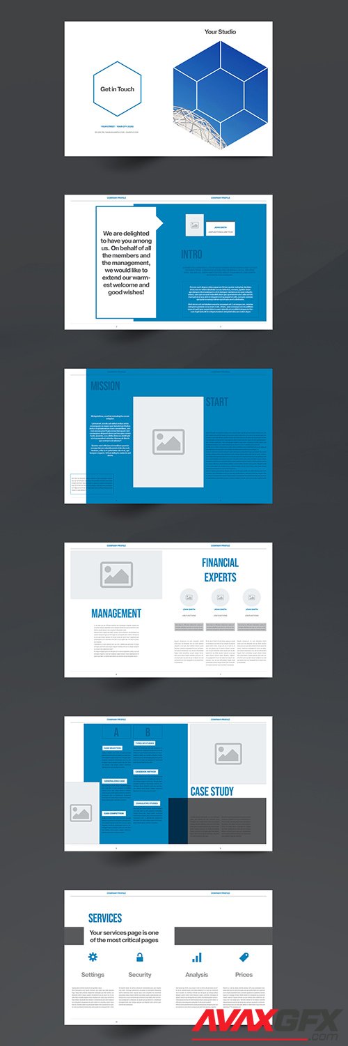 Blue Business Brochure Layout 348625844