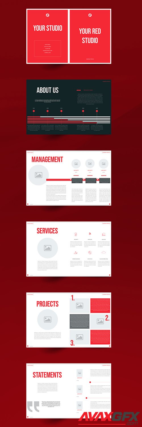 Red Brochure Layout 348626349