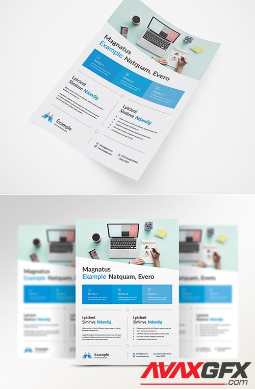 Business Flyer Layout with Box Design 333020682
