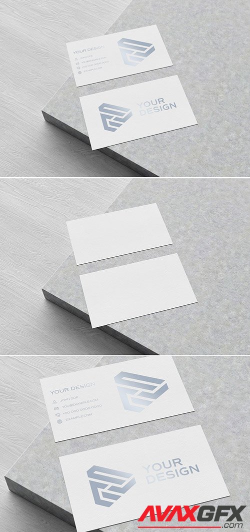 Business Card on Wood and Concrete Mockup 350354450