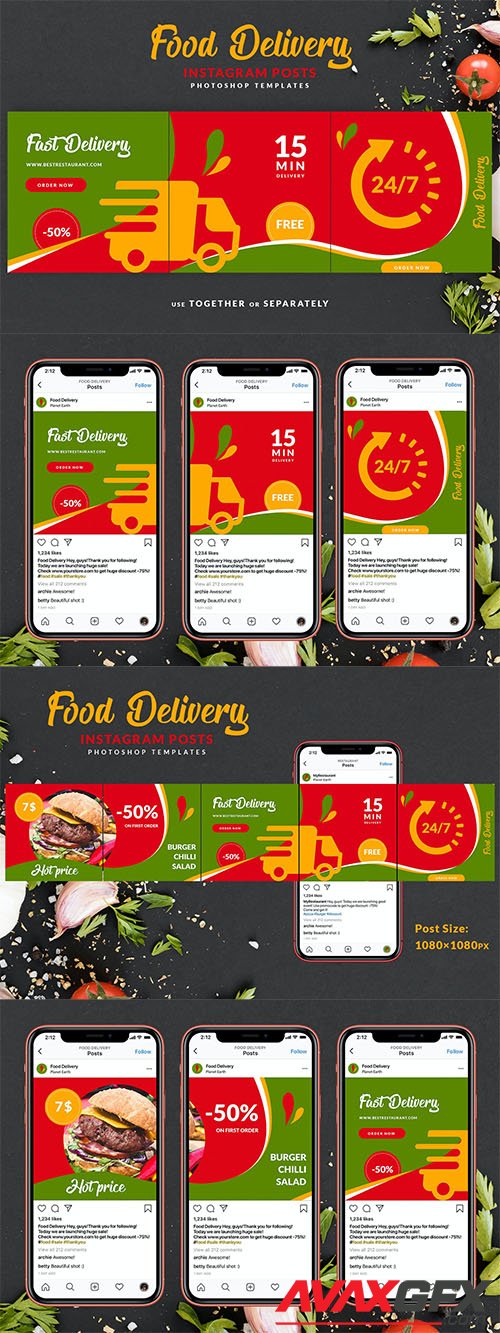 Food Delivery Instagram Carousel