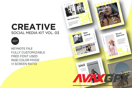 Creative Social Media Kit vol. 03 - Keynote