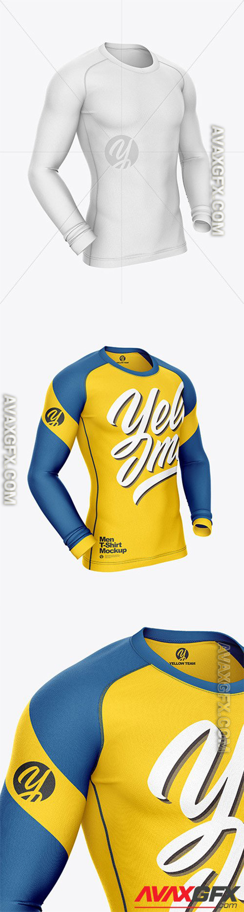 Long Sleeve Compression T-Shirt Mockup – Front Half Side View 54953