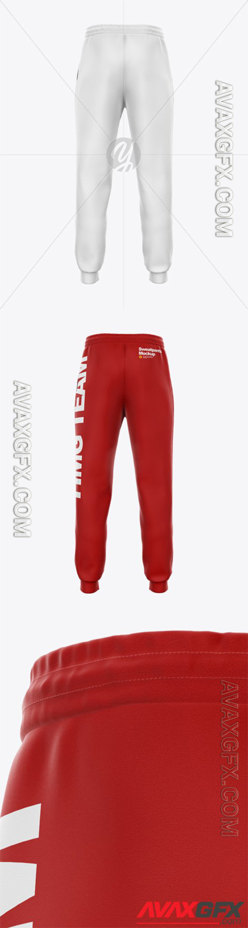 Sweatpants with Cord Mockup - Back View 56707