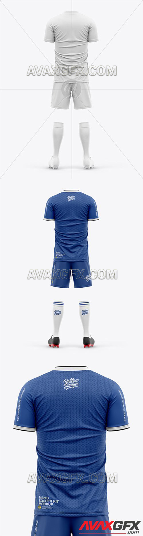 Men’s Full Soccer Kit with Short Sleeve Jersey Mockup - Back VIew 57124