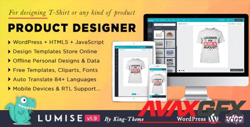 CodeCanyon - Product Designer for WooCommerce WordPress | Lumise v1.9.2 - 21222684