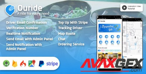 CodeCanyon - Ouride v2.0.0 - Transportation App With Customer App, Driver App, Merchant App and Admin Panel - 25862136