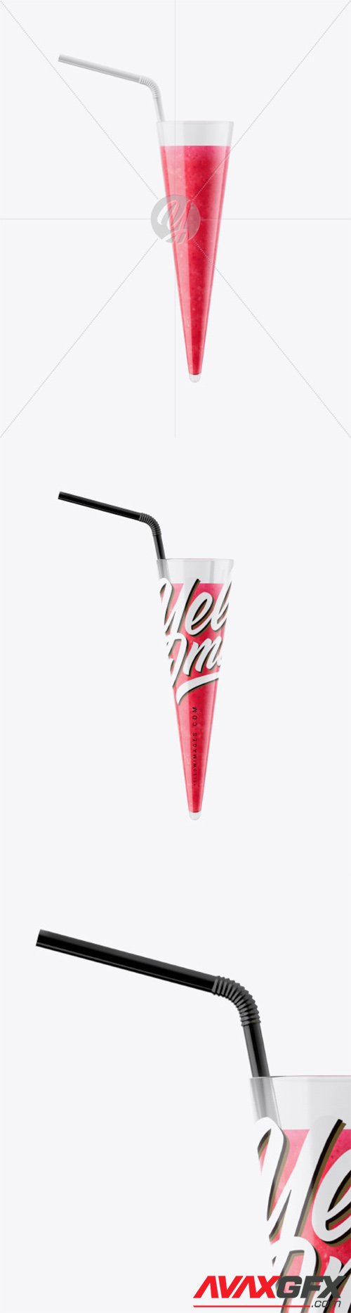 Plastic Cup w/ Berries Smoothie and Straw Mockup 60720