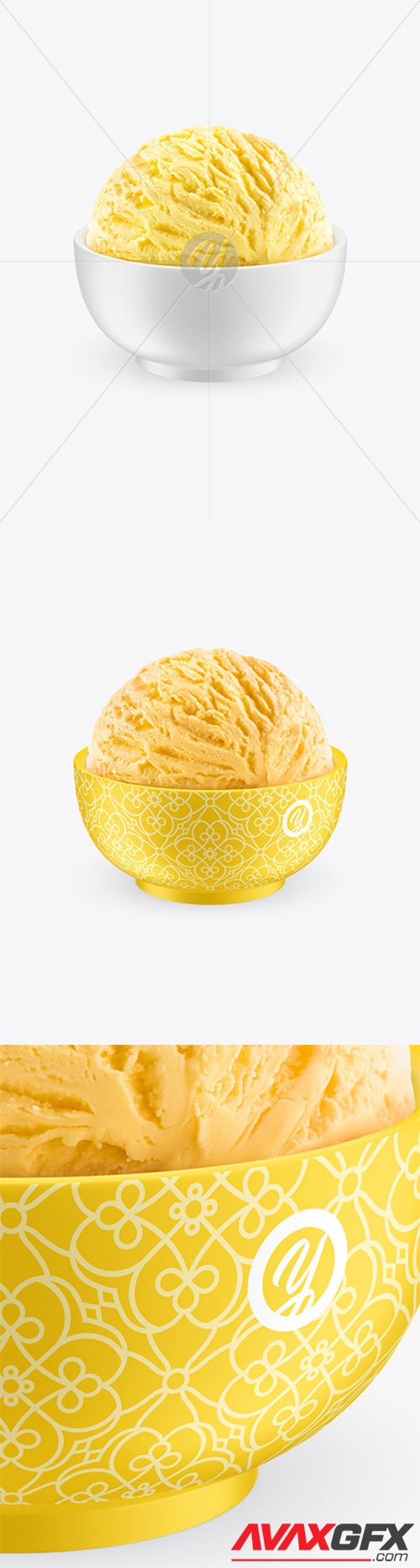 Ice Cream in a Matte Bowl Mockup 60134
