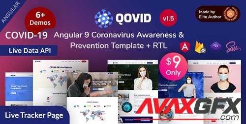 ThemeForest - Qovid v1.5 - Angular 9 COVID-19 Medical Prevention - 26287295