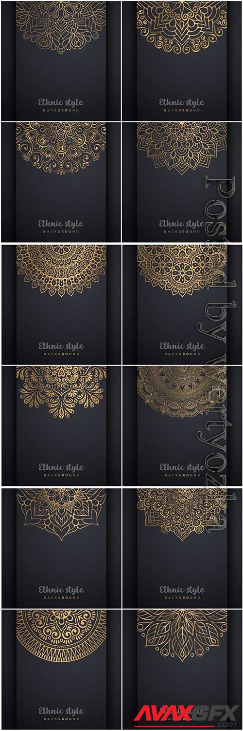 Mandala seamless pattern, islamic vector background # 21