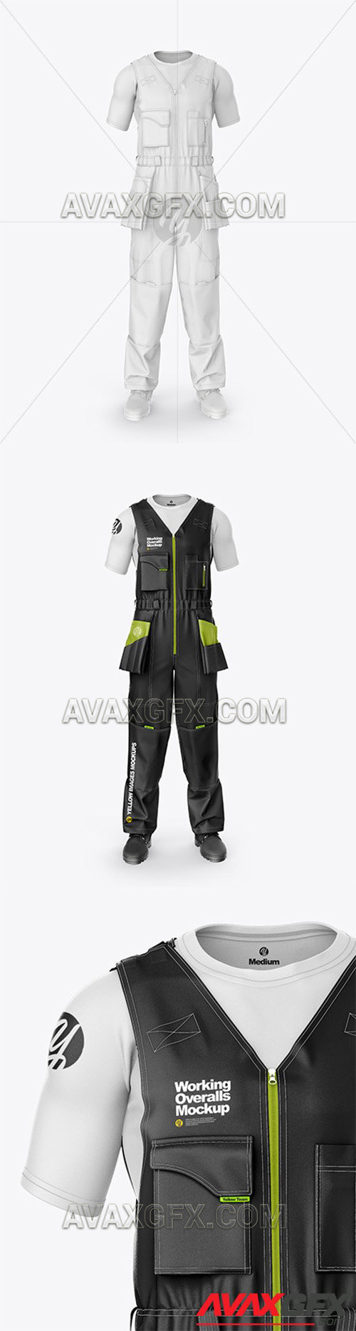 Working Overalls Mockup – Front View 58406