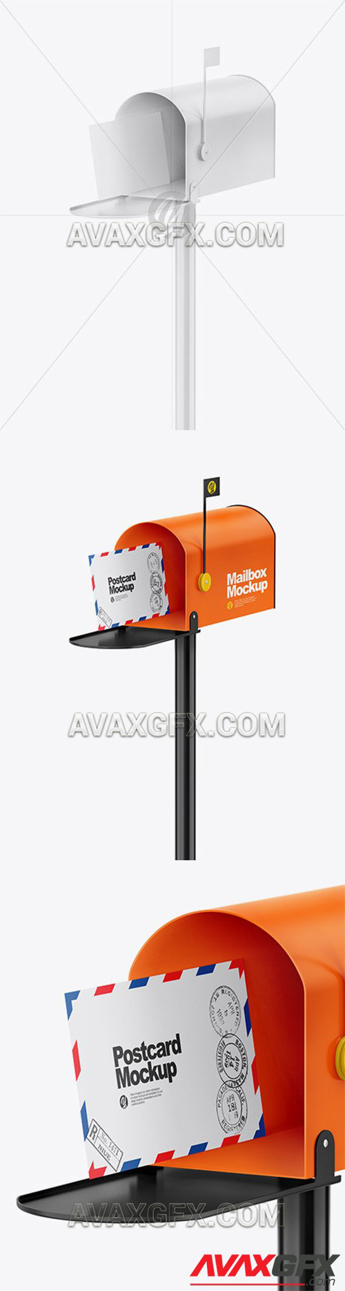 Glossy Mailbox W/ Postcard Mockup 59628