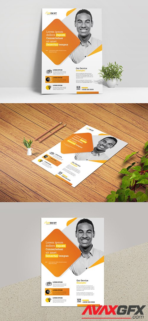 Business Flyer Layout with Yellow Accent 332755290