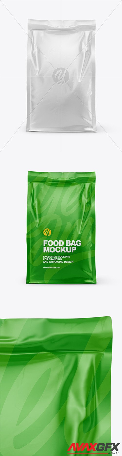 Glossy Food Bag Mockup - Front View 60620