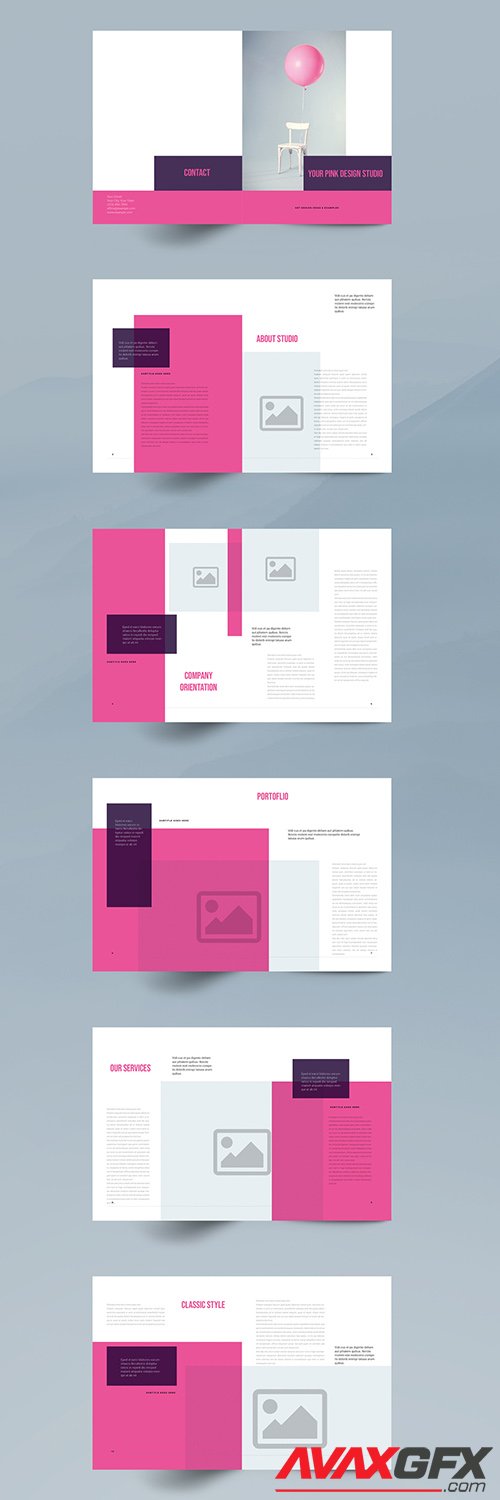 Pink Brochure Layout 351690355