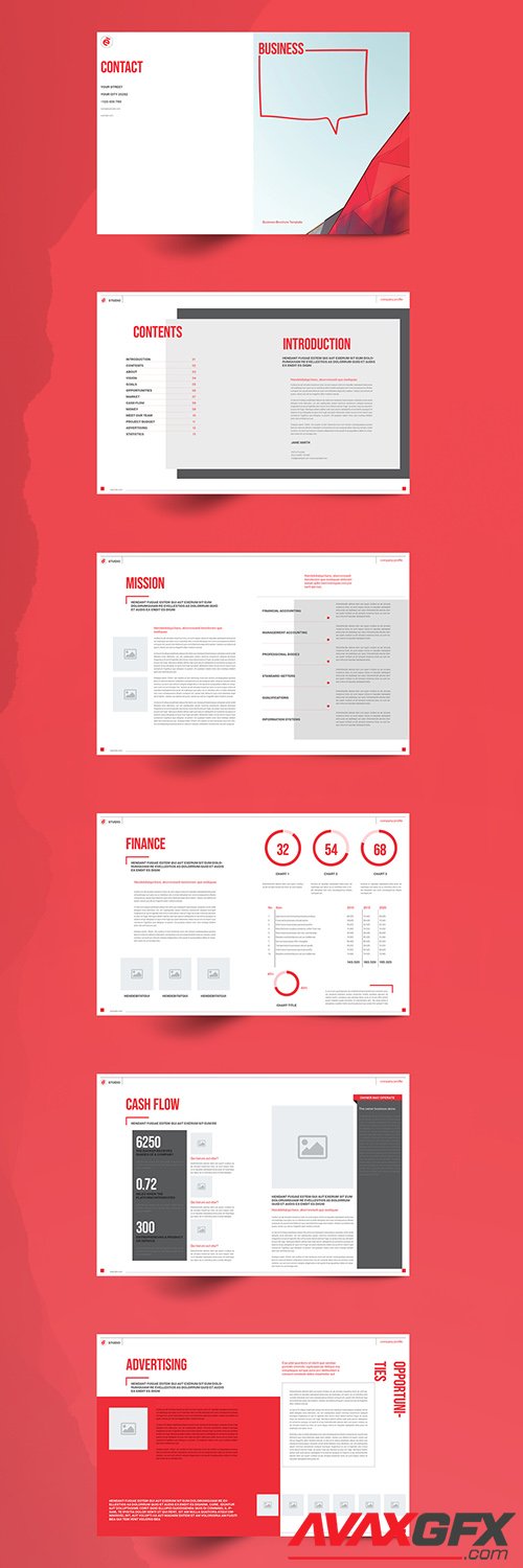 Red Business Brochure Layout 351688311