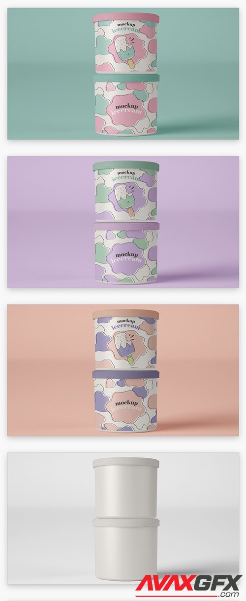 Two Ice Cream Cups Mockup 348978832
