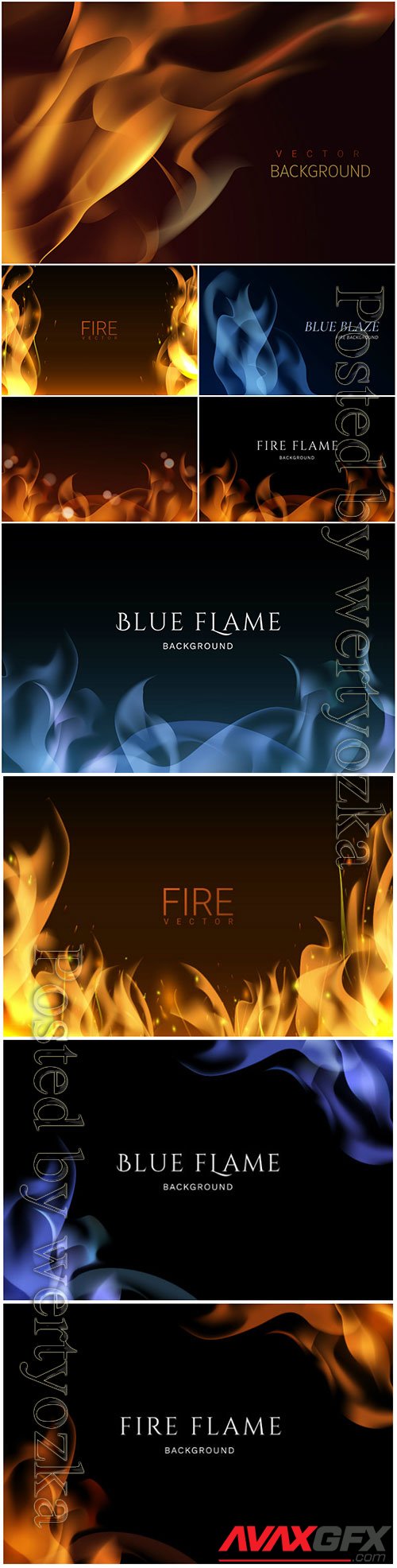 Burning flame vector background