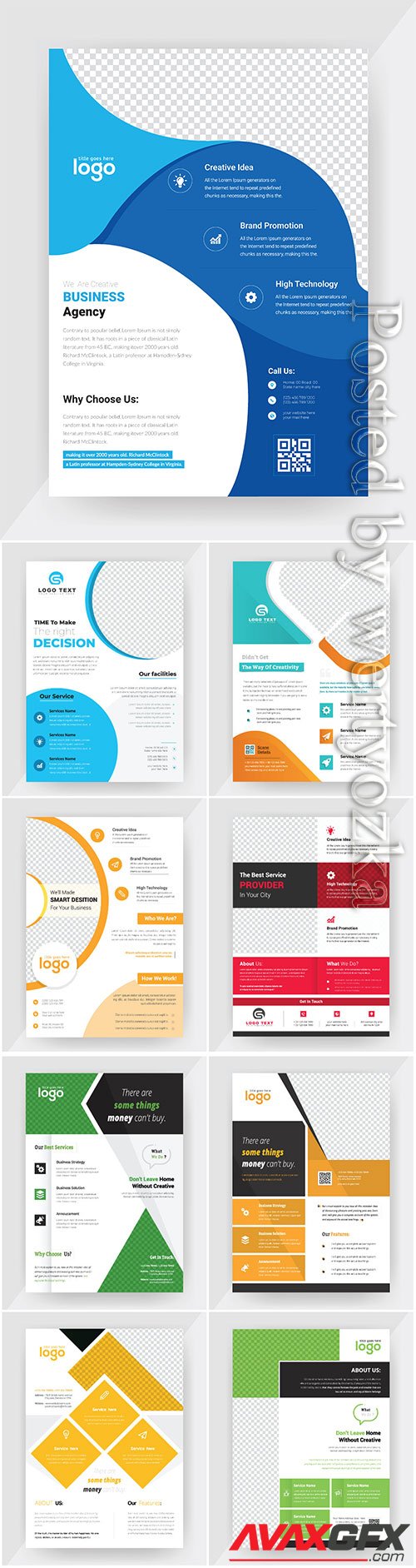 Annual report concept flyer vector template, brochure flat design