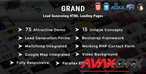 ThemeForest - Grand v1.0 - Lead Generating HTML Landing Pages (Update: 14 February 18) - 21212406