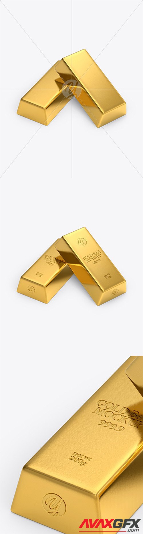 Two Gold Bars Mockup 57522