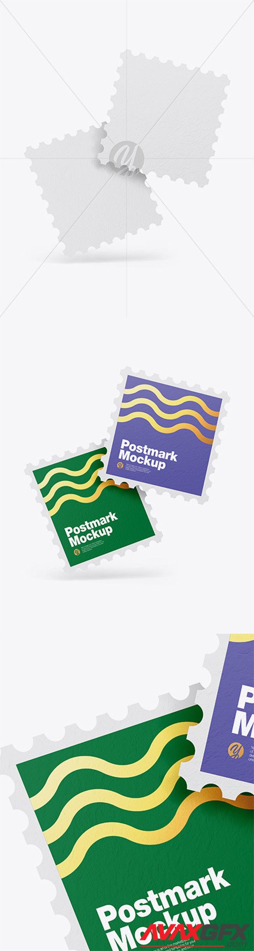 Textured Square Postmarks Mockup 57653