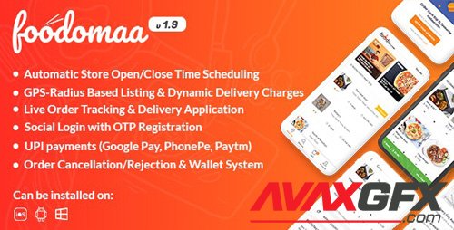 CodeCanyon - Foodomaa v1.9.4 - Multi-restaurant Food Ordering, Restaurant Management and Delivery Application - 24534953 - NULLED