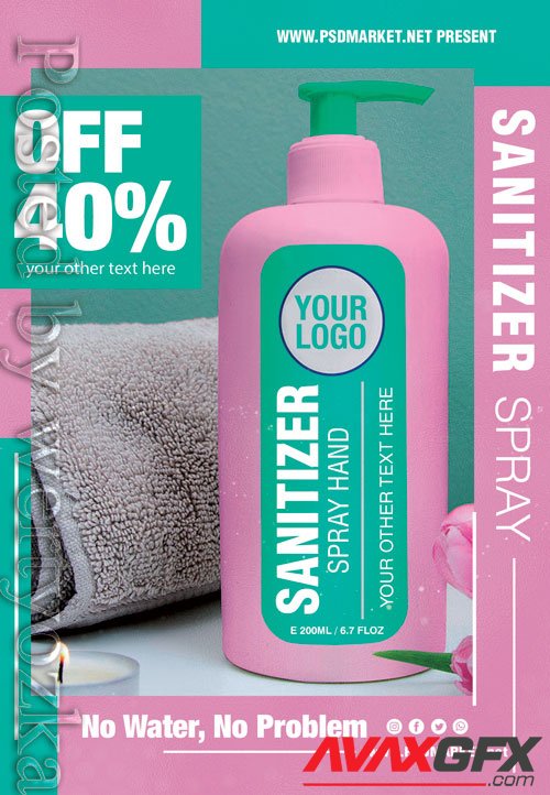 Sanitizer spray - Premium flyer psd template