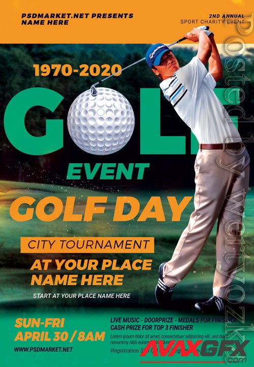 Golf event - Premium flyer psd template