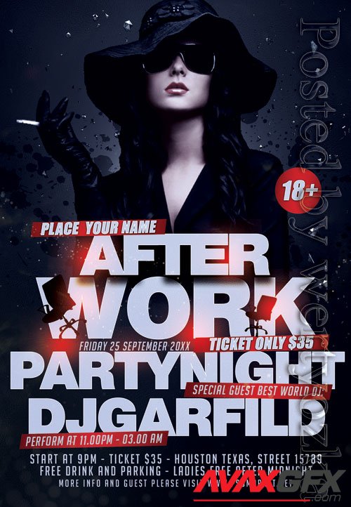After work party night - Premium flyer psd template