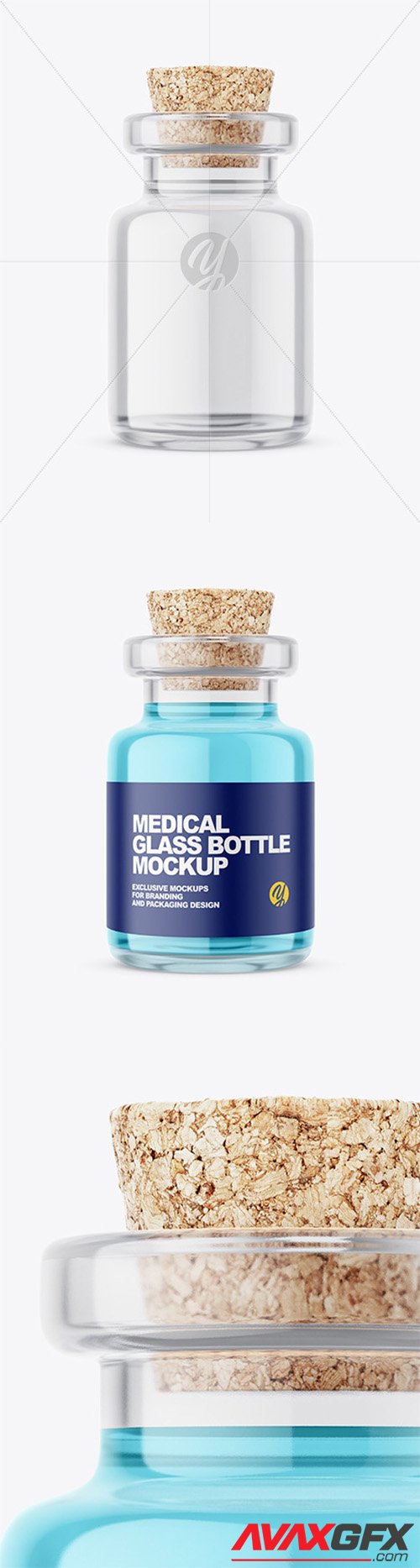 Glass Medical Bottle with Cork Mockup 58074