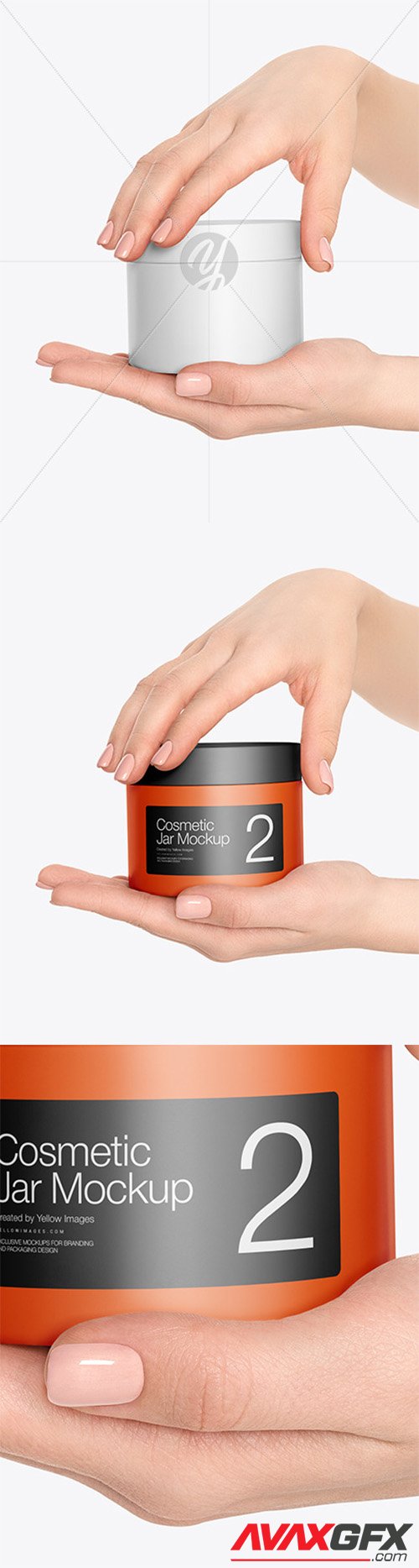 Cosmetic Jar in Hands Mockup 59253