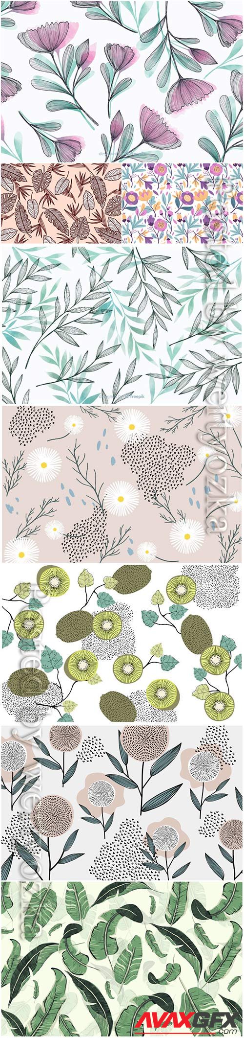 Seamless floral vector backgrounds