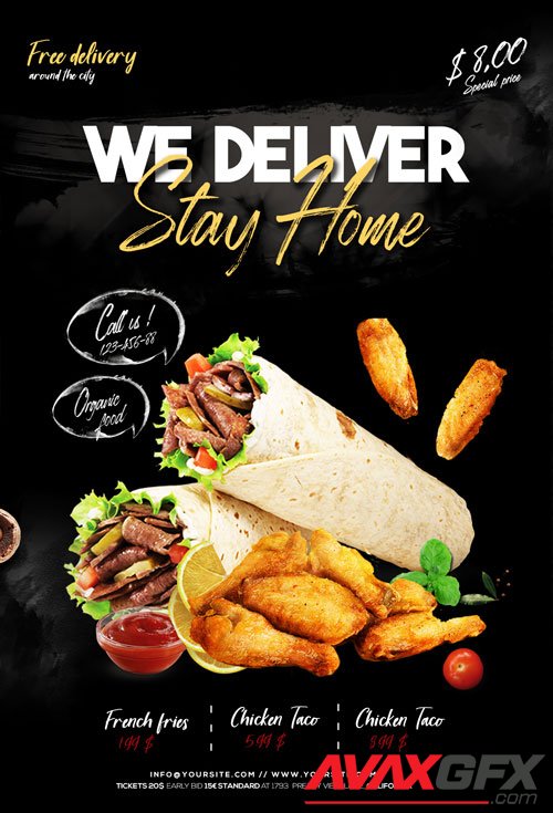 Home Delivery Food - Premium flyer psd template