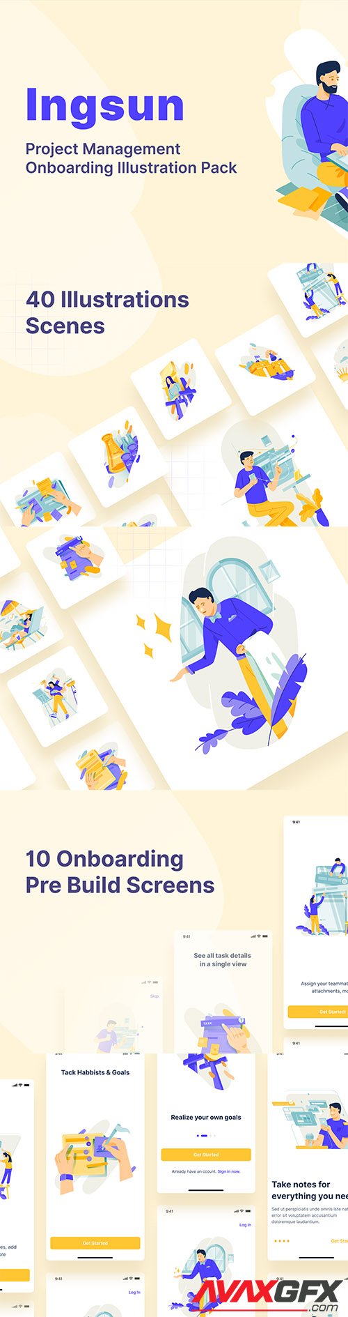 Ingsun : Project Management Onboarding Illustrations Pack