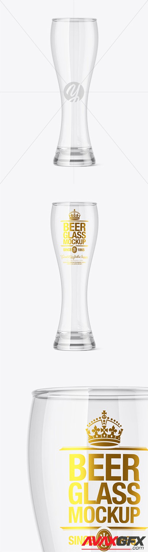 Empty Beer Glass Mockup 60255