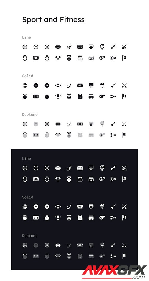Sport and Fitness Icon Set