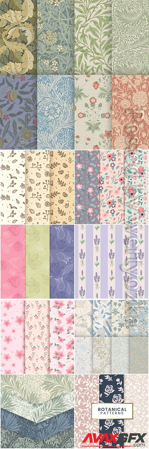 Seamless floral backgrounds in vector # 5