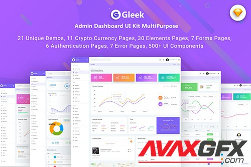 Gleek-Admin Dashboard UI Kit MultiPurpose (SKETCH)