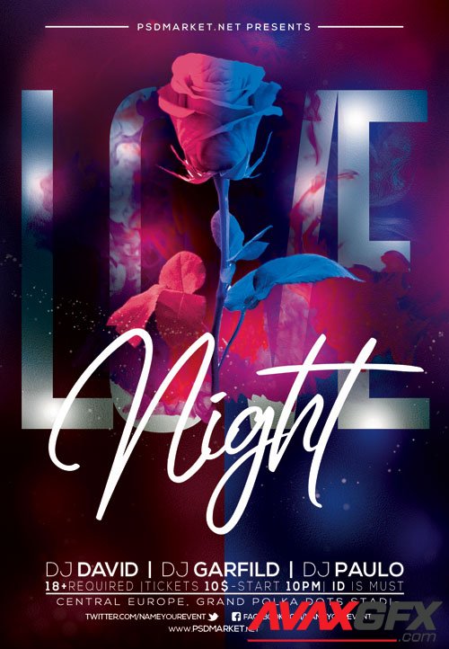 Love night event - Premium flyer psd template