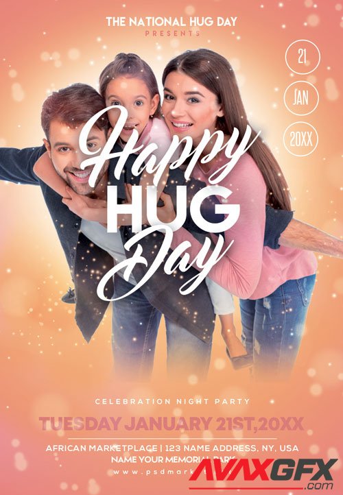 Hugging day - Premium flyer psd template
