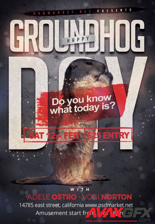 Groundhog day night - Premium flyer psd template