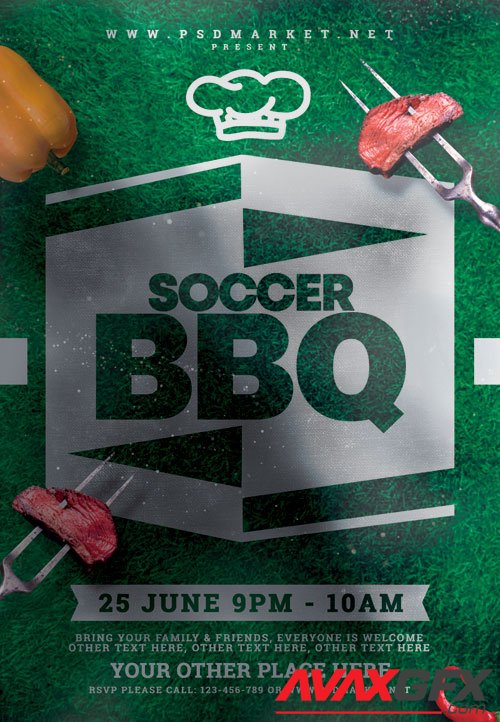 Soccer bbq event - Premium flyer psd template