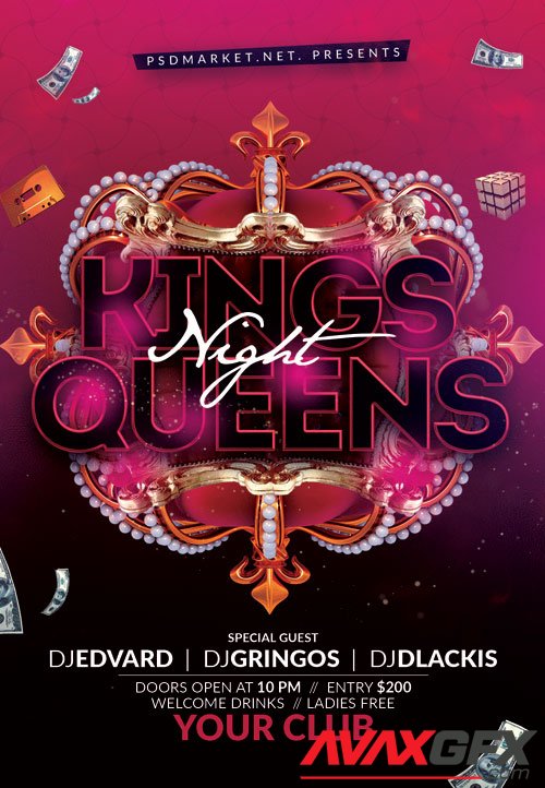 Kings queens night - Premium flyer psd template